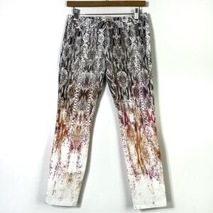 Haute Hippie Embellished Ombre Snakeprint Skinny Crop Jeans Size 26